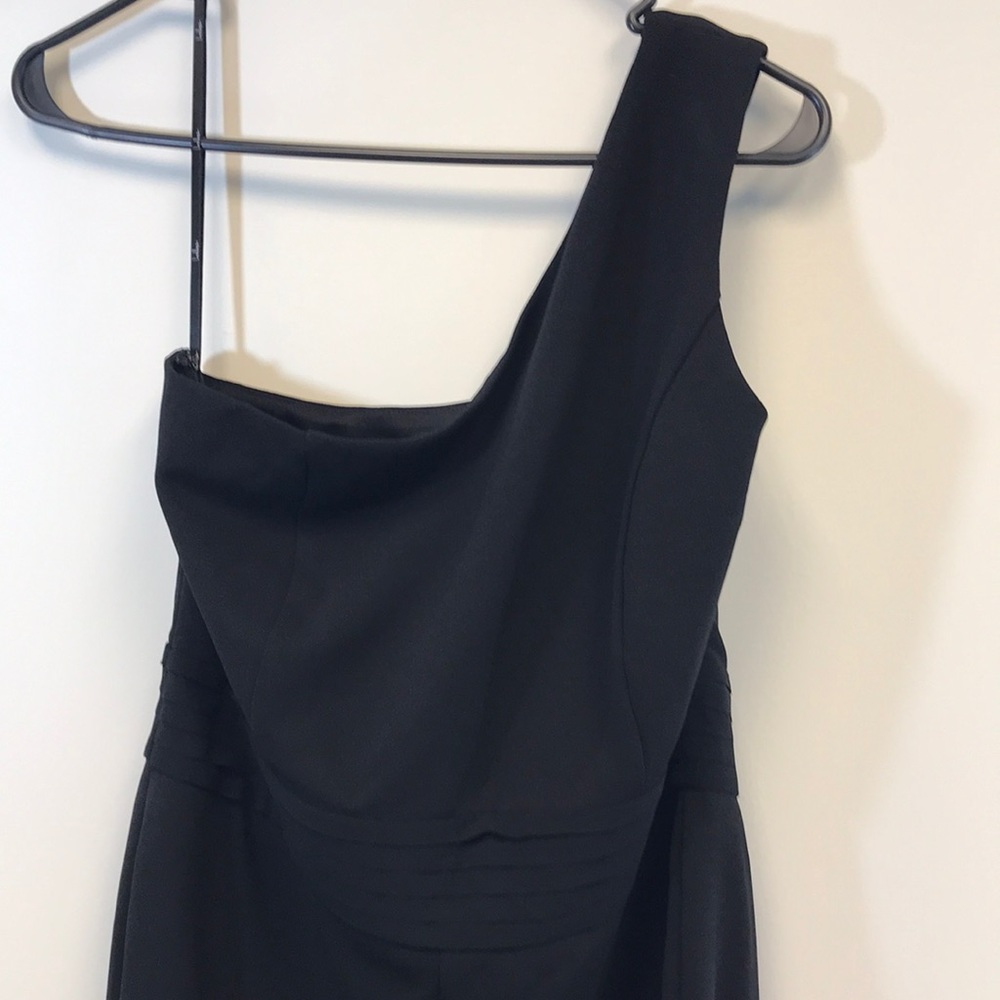 LULUS BEST BUSINESS BLACK ONE SHOULDER JUMPSUIT - Picture 4 of 6